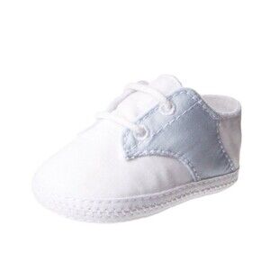 Baby Deer Crib Shoes Size 0 Pastel Blue And White In Box